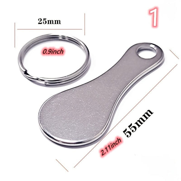 Planet Gates Mini Stainless Steel Key Ring, Shopping Trolley Tokens Small Aldi Quarter Holder Keychain For Grocery Shopping Cart