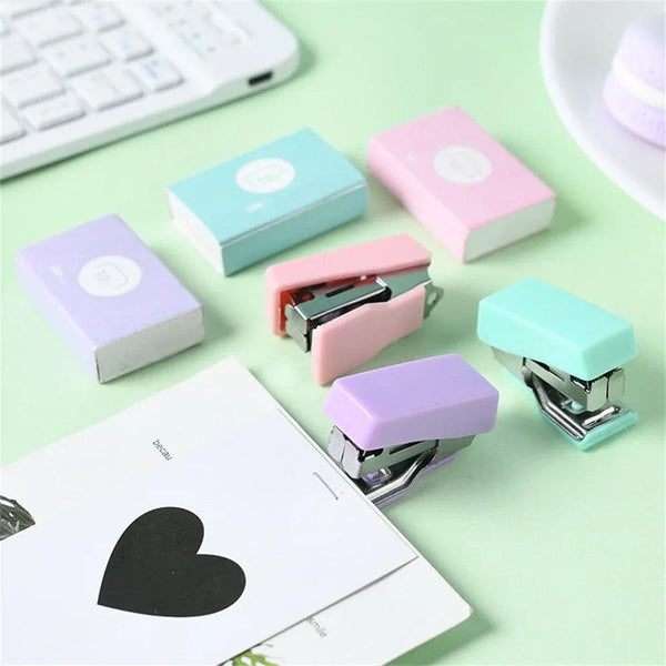 Planet Gates Mini Stapler for Paper File Metal Stapler Set with 500pcs 10# Staples Cute Stationerys Kits School Office Binding Supplies