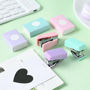 Planet Gates Mini Stapler for Paper File Metal Stapler Set with 500pcs 10# Staples Cute Stationerys Kits School Office Binding Supplies