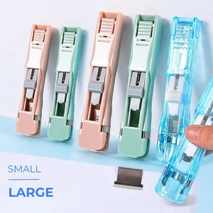 Planet Gates Mini Traceless Reusable Hand Clamp Push Stapler Paper Book File Office School Student Binder Binding Tools Supplies Accessories