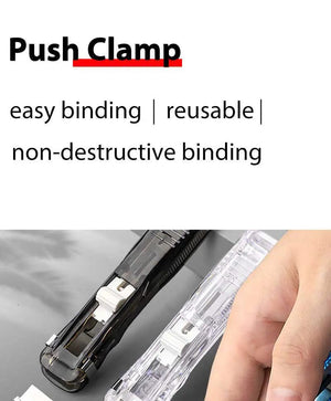 Planet Gates Mini Traceless Reusable Hand Clamp Push Stapler Paper Book File Office School Student Binder Binding Tools Supplies Accessories