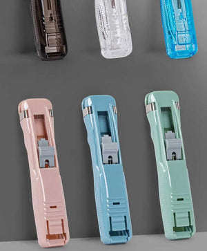 Planet Gates Mini Traceless Reusable Hand Clamp Push Stapler Paper Book File Office School Student Binder Binding Tools Supplies Accessories