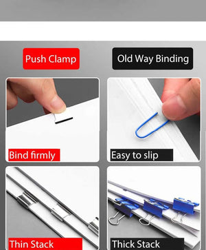 Planet Gates Mini Traceless Reusable Hand Clamp Push Stapler Paper Book File Office School Student Binder Binding Tools Supplies Accessories