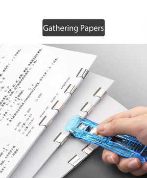 Planet Gates Mini Traceless Reusable Hand Clamp Push Stapler Paper Book File Office School Student Binder Binding Tools Supplies Accessories