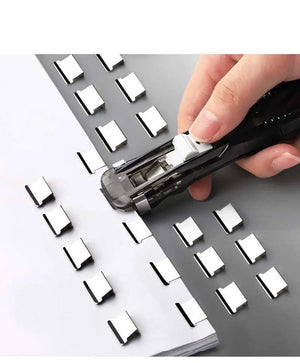 Planet Gates Mini Traceless Reusable Hand Clamp Push Stapler Paper Book File Office School Student Binder Binding Tools Supplies Accessories