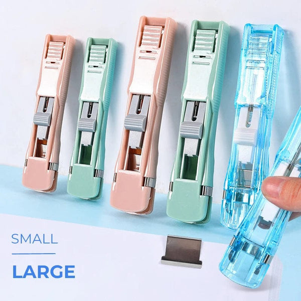 Planet Gates Mini Traceless Reusable Hand Clamp Push Stapler Paper Book File Office School Student Binder Binding Tools Supplies Accessories