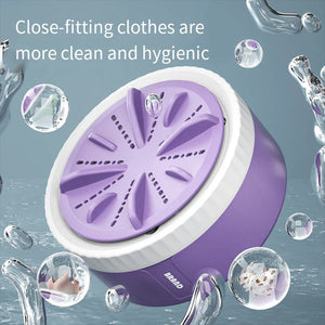 Planet Gates Mini Washing Machine Portable USB Rotating Turbo Fruit Ultrasonic Dishwasher For Clothes Home Kitchen Travel Remote Control