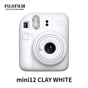Planet Gates mini12 CLAY WHITE / Camera only Origin Fujifilm Instax Mini 12 Instant Camera Pink/Blue/Gray/White/Purple with Instax Mini Film Photo Paper