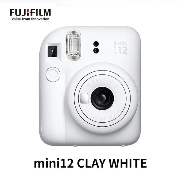 Planet Gates mini12 CLAY WHITE / Camera only Origin Fujifilm Instax Mini 12 Instant Camera Pink/Blue/Gray/White/Purple with Instax Mini Film Photo Paper