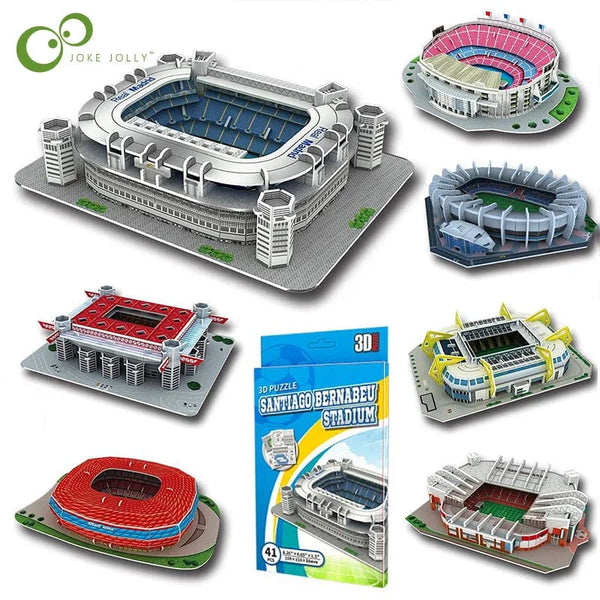 Planet Gates Miniature Football Field 3D DIY Puzzle World Famous Stadiums Models Football Game Peripheral Toys Fans Birthday Toys Gifts DDJ