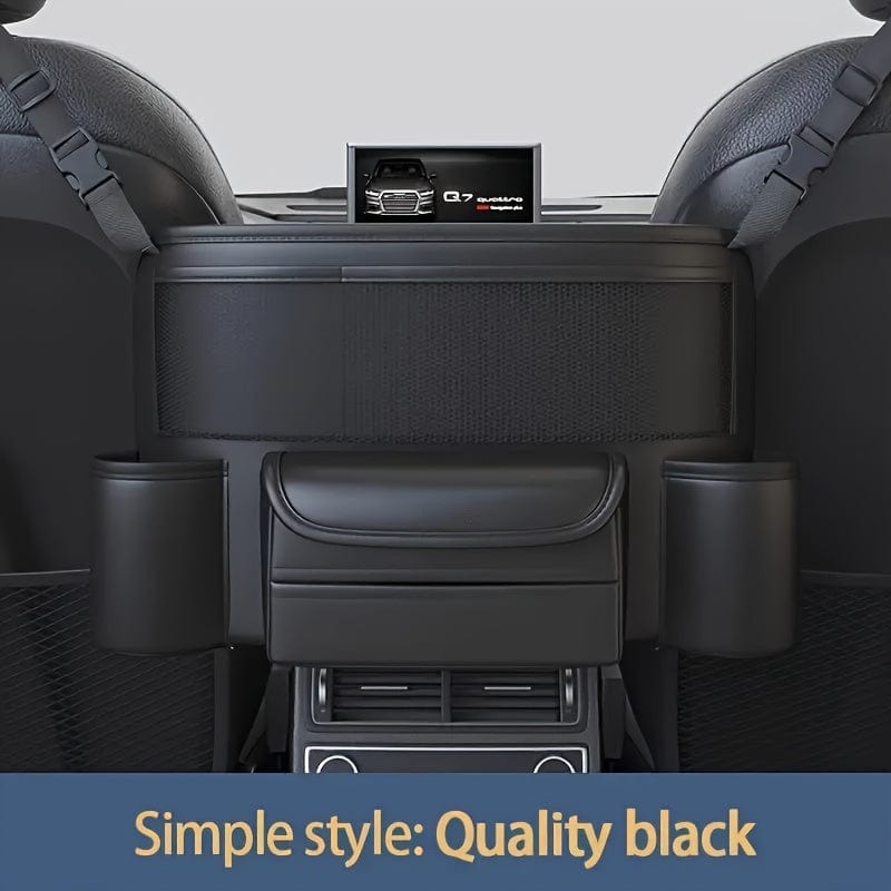 Planet Gates PU Leather Car Central Control Storage Hanging Bag, Multifunctional Storage Bag Between Car Seats, Universal