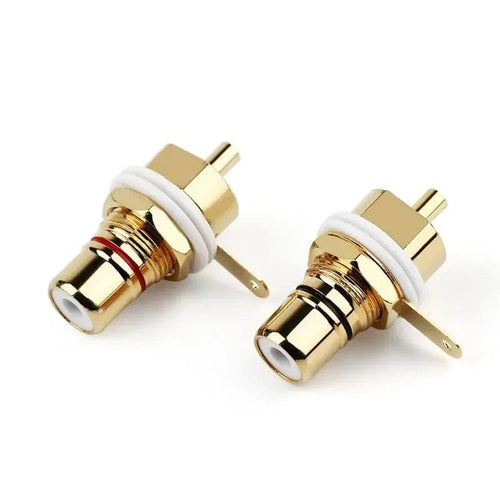 Planet Gates Mix Color / 100pcs RCA Connector Female Socket Chassis Panel Mount CMC Connectors Audio Jack Red Black Cycle Nut AV Terminal Consumer Electronics