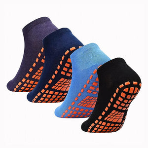 Planet Gates Mix color -A / M (EU 29-34) 4 Pairs Yoga Pilates Trampoline Women Socks for Adult/Child Silicone Anti-Slip Grip Cotton Socks Floor Foot Massage Ankle Socks