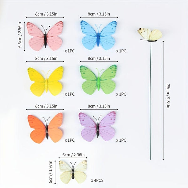 Planet Gates Mixed color / 10pcs 10pcs Butterfly Garden Stake, Plastic Yard Sign With Stake For Garden Decor, Halloween Decor, Fall Decor, Wedding