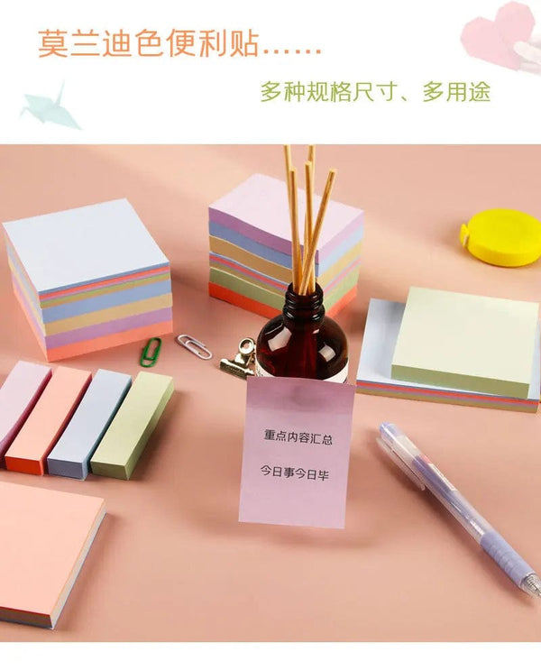 Planet Gates mixed color A 100Sheets 76*76mm Pure Color Paper Memo Pad Sticky Notes Bookmark Point It Marker Memo Sticker Office School Supplies Notebooks
