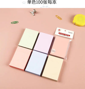 Planet Gates mixed color A 100Sheets 76*76mm Pure Color Paper Memo Pad Sticky Notes Bookmark Point It Marker Memo Sticker Office School Supplies Notebooks