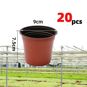 Planet Gates Mixed Size - 20pcs 4 Size Plant Pot Garden Nursery Seed Starting Flowerpots Lightweight Succulent Seedling Tray Flower Vegetable Container Box