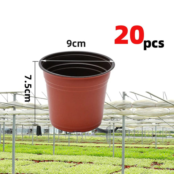 Planet Gates Mixed Size - 20pcs 4 Size Plant Pot Garden Nursery Seed Starting Flowerpots Lightweight Succulent Seedling Tray Flower Vegetable Container Box