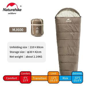 Planet Gates MJ600 / Russian Federation Naturehike Sleeping Bag MJ300 -1℃ Lightweight MJ600 -12℃ Mummy Sleeping Bag Outdoor Camping Cotton Winter Sleeping Bag