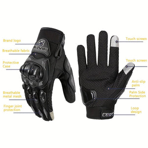 Planet Gates MJMOTO Motorcycle Gloves, Summer Touch Screen Full Finger Gloves Protective Anti-fall Guantes Moto Non-slip Riding Gloves