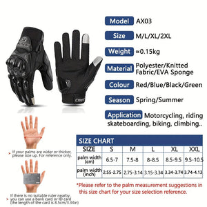 Planet Gates MJMOTO Motorcycle Gloves, Summer Touch Screen Full Finger Gloves Protective Anti-fall Guantes Moto Non-slip Riding Gloves