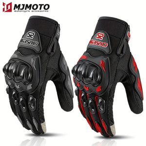 Planet Gates MJMOTO Motorcycle Gloves, Summer Touch Screen Full Finger Gloves Protective Anti-fall Guantes Moto Non-slip Riding Gloves