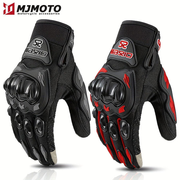 Planet Gates MJMOTO Motorcycle Gloves, Summer Touch Screen Full Finger Gloves Protective Anti-fall Guantes Moto Non-slip Riding Gloves