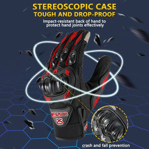 Planet Gates MJMOTO Motorcycle Gloves, Summer Touch Screen Full Finger Gloves Protective Anti-fall Guantes Moto Non-slip Riding Gloves