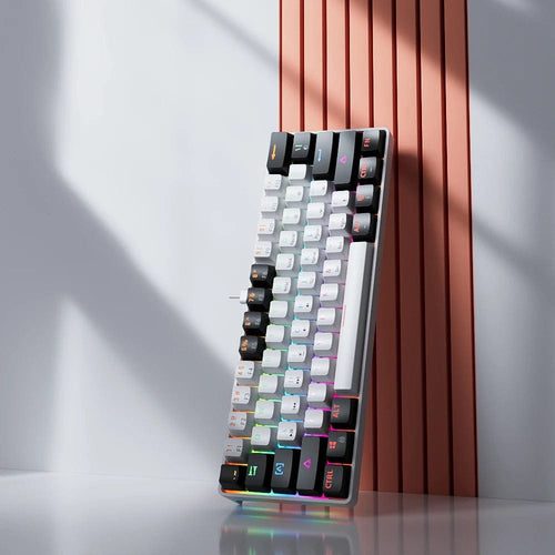 Planet Gates MK61-WH / Red Switch MUCAI MK61 USB Gaming Mechanical Keyboard Red Switch RGB Backlit Hot Swappable 61 Keys Wired Detachable Cable