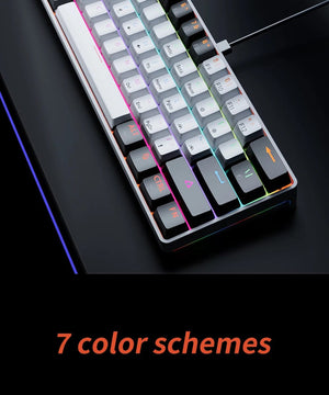 Planet Gates MK61-WH / Red Switch MUCAI MK61 USB Gaming Mechanical Keyboard Red Switch RGB Backlit Hot Swappable 61 Keys Wired Detachable Cable
