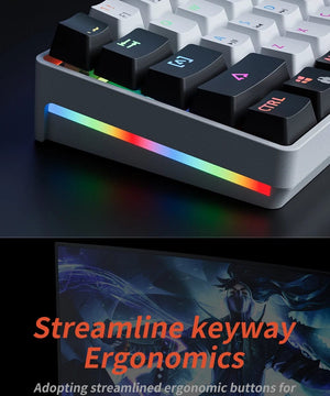 Planet Gates MK61-WH / Red Switch MUCAI MK61 USB Gaming Mechanical Keyboard Red Switch RGB Backlit Hot Swappable 61 Keys Wired Detachable Cable