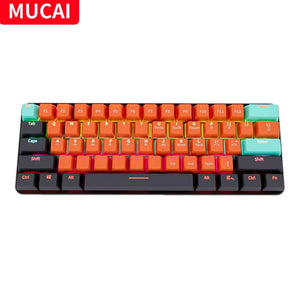Planet Gates MKA610-Black / Red Switch MUCAI MKA610 USB Mini Mechanical Gaming Wired Keyboard Red Switch 61 Key Gamer for Computer PC Laptop Detachable Cable