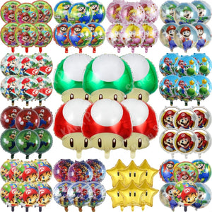 Planet Gates MLA1-6PCS / 18 inch / CHINA 6Pcs 18inch Super Mario Bros Foil Balloon Set children‘s Birthday Party Decoration Baby Shower Inflatable Boys Toy Gifts Globos
