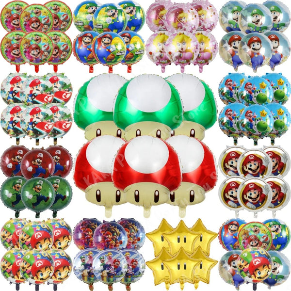 Planet Gates MLA1-6PCS / 18 inch / CHINA 6Pcs 18inch Super Mario Bros Foil Balloon Set children‘s Birthday Party Decoration Baby Shower Inflatable Boys Toy Gifts Globos