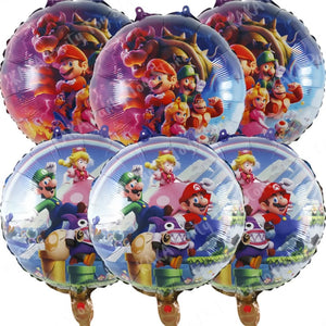 Planet Gates MLA1-6PCS / 18 inch / CHINA 6Pcs 18inch Super Mario Bros Foil Balloon Set children‘s Birthday Party Decoration Baby Shower Inflatable Boys Toy Gifts Globos