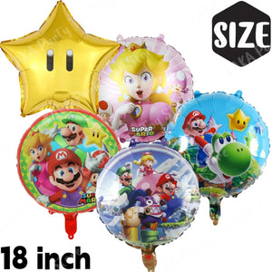 Planet Gates MLA1-6PCS / 18 inch / CHINA 6Pcs 18inch Super Mario Bros Foil Balloon Set children‘s Birthday Party Decoration Baby Shower Inflatable Boys Toy Gifts Globos