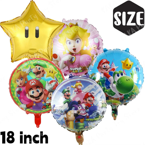 Planet Gates MLA1-6PCS / 18 inch / CHINA 6Pcs 18inch Super Mario Bros Foil Balloon Set children‘s Birthday Party Decoration Baby Shower Inflatable Boys Toy Gifts Globos