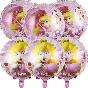 Planet Gates MLA1-6PCS / 18 inch / CHINA 6Pcs 18inch Super Mario Bros Foil Balloon Set children‘s Birthday Party Decoration Baby Shower Inflatable Boys Toy Gifts Globos