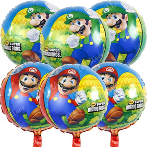 Planet Gates MLA1-6PCS / 18 inch / CHINA 6Pcs 18inch Super Mario Bros Foil Balloon Set children‘s Birthday Party Decoration Baby Shower Inflatable Boys Toy Gifts Globos