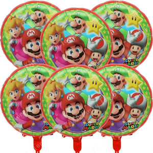 Planet Gates MLA1-6PCS / 18 inch / CHINA 6Pcs 18inch Super Mario Bros Foil Balloon Set children‘s Birthday Party Decoration Baby Shower Inflatable Boys Toy Gifts Globos