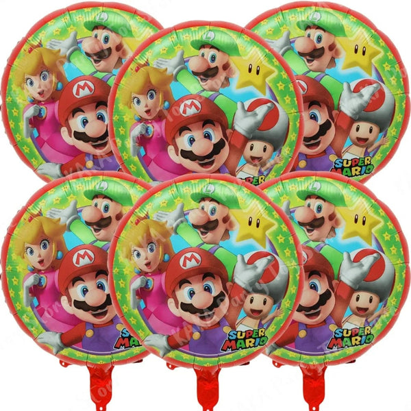 Planet Gates MLA1-6PCS / 18 inch / CHINA 6Pcs 18inch Super Mario Bros Foil Balloon Set children‘s Birthday Party Decoration Baby Shower Inflatable Boys Toy Gifts Globos