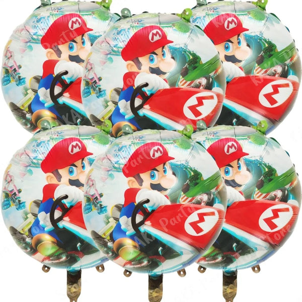 Planet Gates MLA1-6PCS / 18 inch / CHINA 6Pcs 18inch Super Mario Bros Foil Balloon Set children‘s Birthday Party Decoration Baby Shower Inflatable Boys Toy Gifts Globos