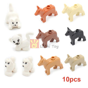 Planet Gates MOC Animal Figure Brick Building Blocks Pet Zoo Dog Penguin Cat Clown Fish Bird Bear Bat Squirrel Owl DIY Model Toys Girls Kids