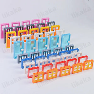 Planet Gates MOC City Friends House Door Window Set Building Blocks Toys Compatible Classic Architecture Blocks Parts DIY Bricks Kids Toys