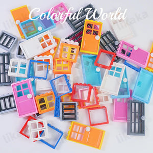 Planet Gates MOC City Friends House Door Window Set Building Blocks Toys Compatible Classic Architecture Blocks Parts DIY Bricks Kids Toys