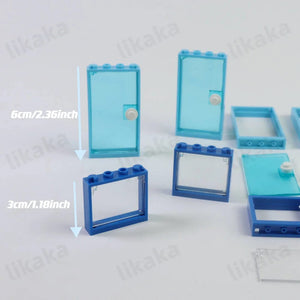 Planet Gates MOC City Friends House Door Window Set Building Blocks Toys Compatible Classic Architecture Blocks Parts DIY Bricks Kids Toys