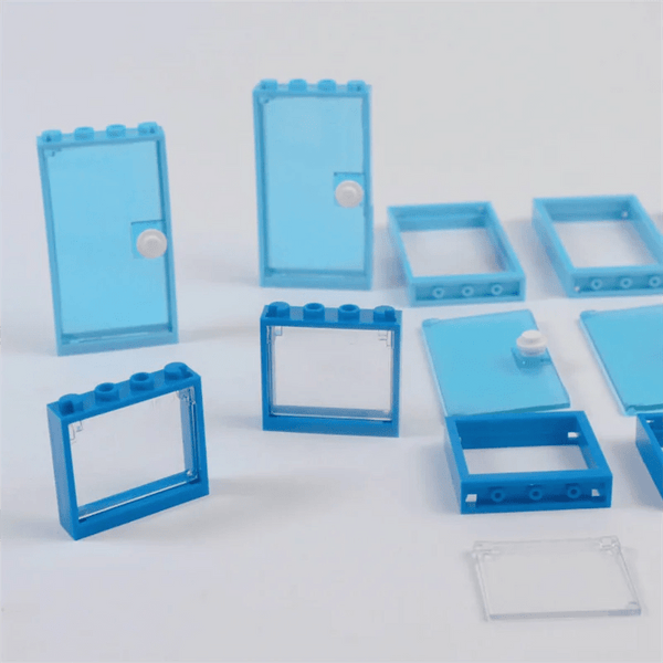 Planet Gates MOC City Friends House Door Window Set Building Blocks Toys Compatible Classic Architecture Blocks Parts DIY Bricks Kids Toys