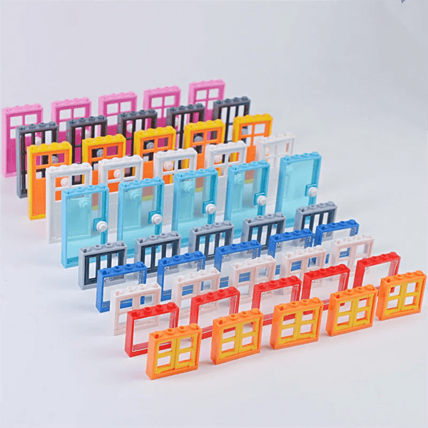 Planet Gates MOC City Friends House Door Window Set Building Blocks Toys Compatible Classic Architecture Blocks Parts DIY Bricks Kids Toys