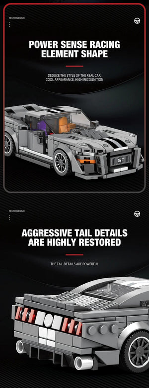 Planet Gates MOC GT500 Sports Car Technical Classic Building Blocks Bricks Children DIY Toys Assembling Models Birthday Gifts Boys Decoration