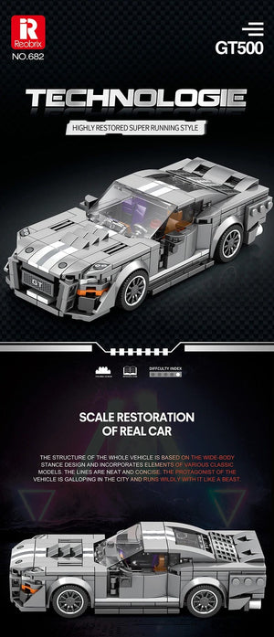 Planet Gates MOC GT500 Sports Car Technical Classic Building Blocks Bricks Children DIY Toys Assembling Models Birthday Gifts Boys Decoration